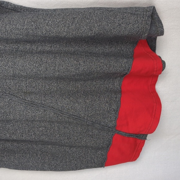 ENCRYPTED Men's Gray Red Oversized Distressed Techwear T-Shirt - Picture 3 of 6